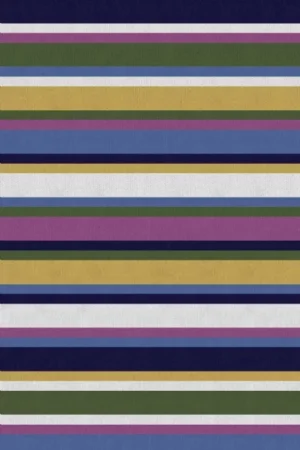 Tapete Artesanal Colorido em Cores: Areia, Amarelo Mostarda, Azul Celeste, Azul Marinho, Rose e Verde Azeitona.