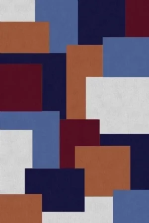 Tapete Retangular Cores: Azul Celeste, Azul Marinho, Cinza Claro, Bordo e Telha.