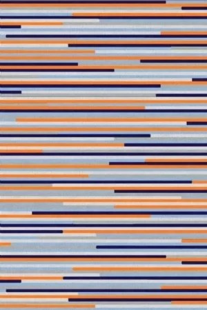 Tapete Listrado Colorido, Cores: Areia, Azul Bebê, Azul Marinho, Café com Leite e Cinza Claro.