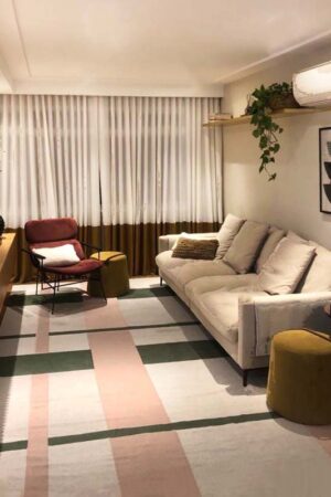 Tapete com design xadrez moderno para sala l Koord Tapeçaria