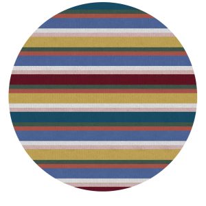 Tapete redondo Artesanal Colorido em Cores: Areia, Bordo, Amarelo Mostarda, Azul Celeste, Verde Militar, Petróleo, Rosa Seco e Telha.