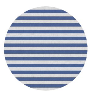 Tapete redondo listrado azul, Cores: Areia e Azul Celeste