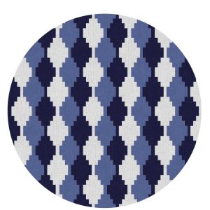Tapete redondo com estampa triangular
