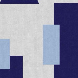 Tapete Azul com formas geométricas, Cores: Areia, Azul Bebê, Azul Celeste, Azul Marinho e Azul Royal.