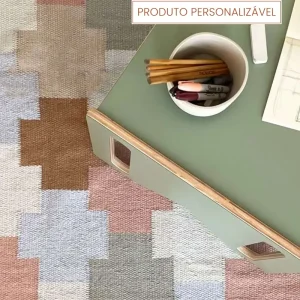 Tapete Dora Personalizável geométrico feito à mão, 100% algodão reciclado