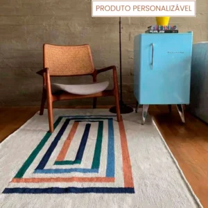 Tapete Joan Personalizável  Desenhado feito à mão, 100% algodão reciclado