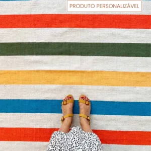 Tapete Marlene Personalizável  Listrado feito à mão, 100% algodão reciclado