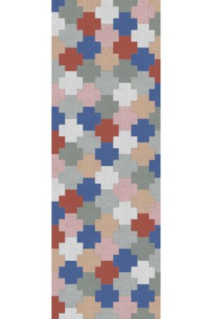 Tapete passadeira estampado nas Cores: Areia, Azul Celeste, Café com Leite, Caqui, Cinza Claro, Rosa Seco e Telha.