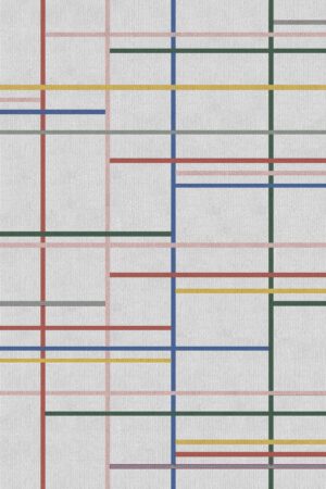 Tapete artesanal com design moderno colorido l Koord Tapeçaria