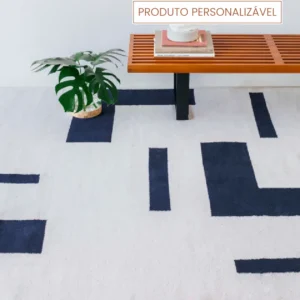Tapete Ekko Personalizável geométrico feito à mão, 100% algodão reciclado