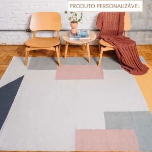 Tapete Paul Personalizável Geométrico feito à mão, 100% algodão reciclado