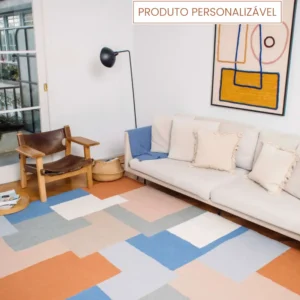 Tapete Pablo Personalizável Geométrico feito à mão, 100% algodão reciclado