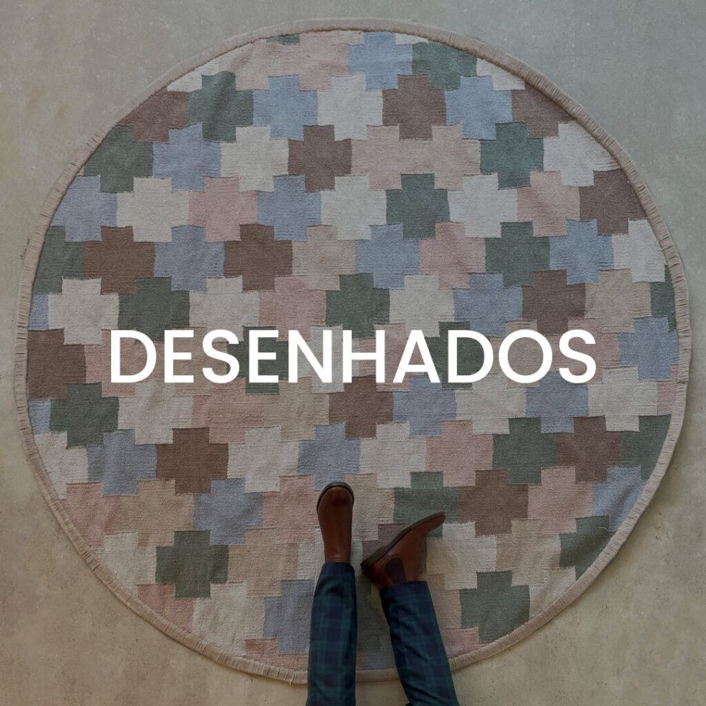 Tapetes artesanais redondo desenhados l Koord Tapeçaria