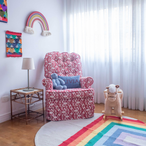 Tapete artesanal redondo arco - íris colorido dorothy l koord tapeçaria
