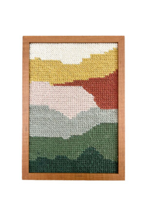 Quadro bordado à mão mod George, Cores: Cru , Mostarda, Telha, Rosa Seco, Caqui, Azeitona e Verde Militar l Koord