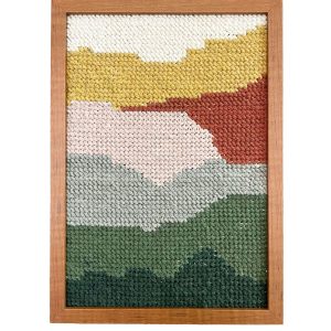 Quadro bordado à mão mod George, Cores: Cru , Mostarda, Telha, Rosa Seco, Caqui, Azeitona e Verde Militar l Koord