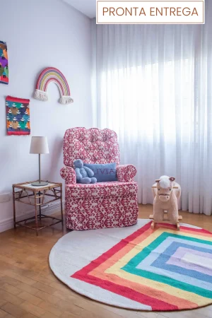 Tapete redondo arco - íris colorido à pronta entrega l koord tapeçaria