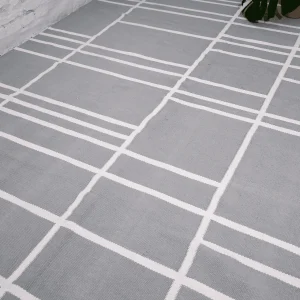 Tapete Sérgio 2,49 x 3,08  Cru e Caqui Design Moderno feito à mão, 100% algodão reciclado
