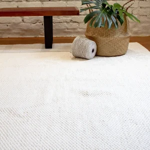 Tapete  Mescla 2,68 x 3,65 Cru  feito à mão, 50% chenille 50% algodão