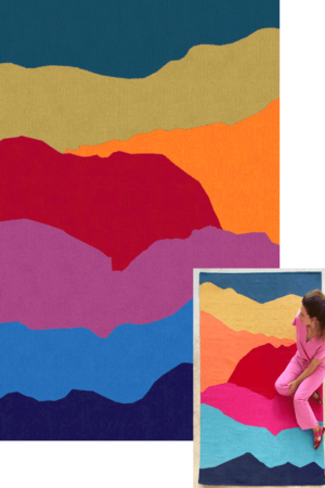 Tapete artesanal com formas orgânicas colorido exclusivo modelo George l Koord Tapeçaria