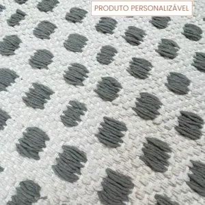 Tapete Ibos Personalizável Cru e Caqui  xadrez feito à mão, 100% algodão reciclado