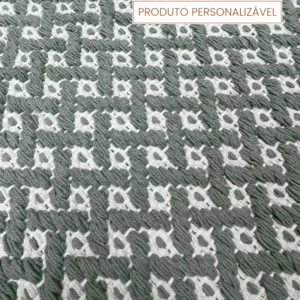Tapete Ticuna Personalizável Cru e Caqui feito à mão, 100% algodão reciclado