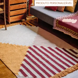 Tapete Curiosa Personalizável Listrado feito à mão
