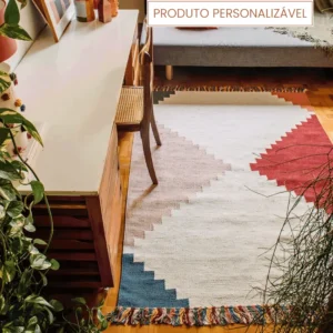 Tapete Curi Personalizável Geométrico colorido feito à mão