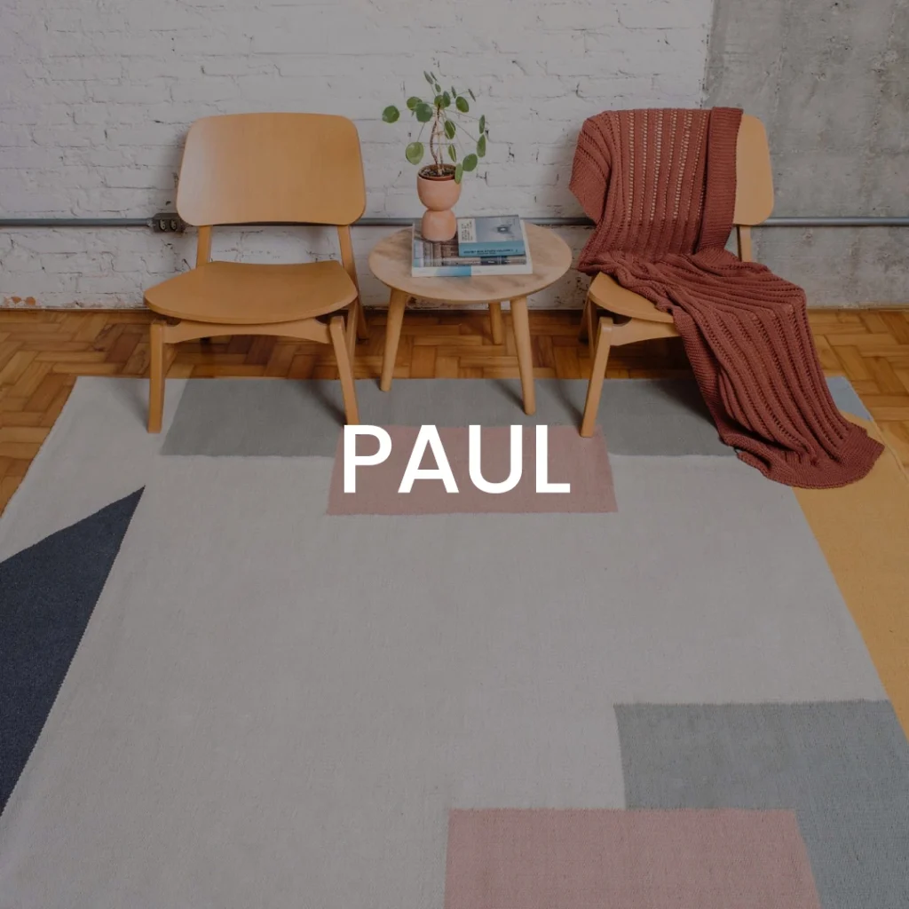 Tapete Artesanal modelo Paul com formas geométricas l Koord Tapeçaria