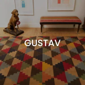 Tapete Artesanal formas triangulares modelo Gustav l Koord Tapeçaria
