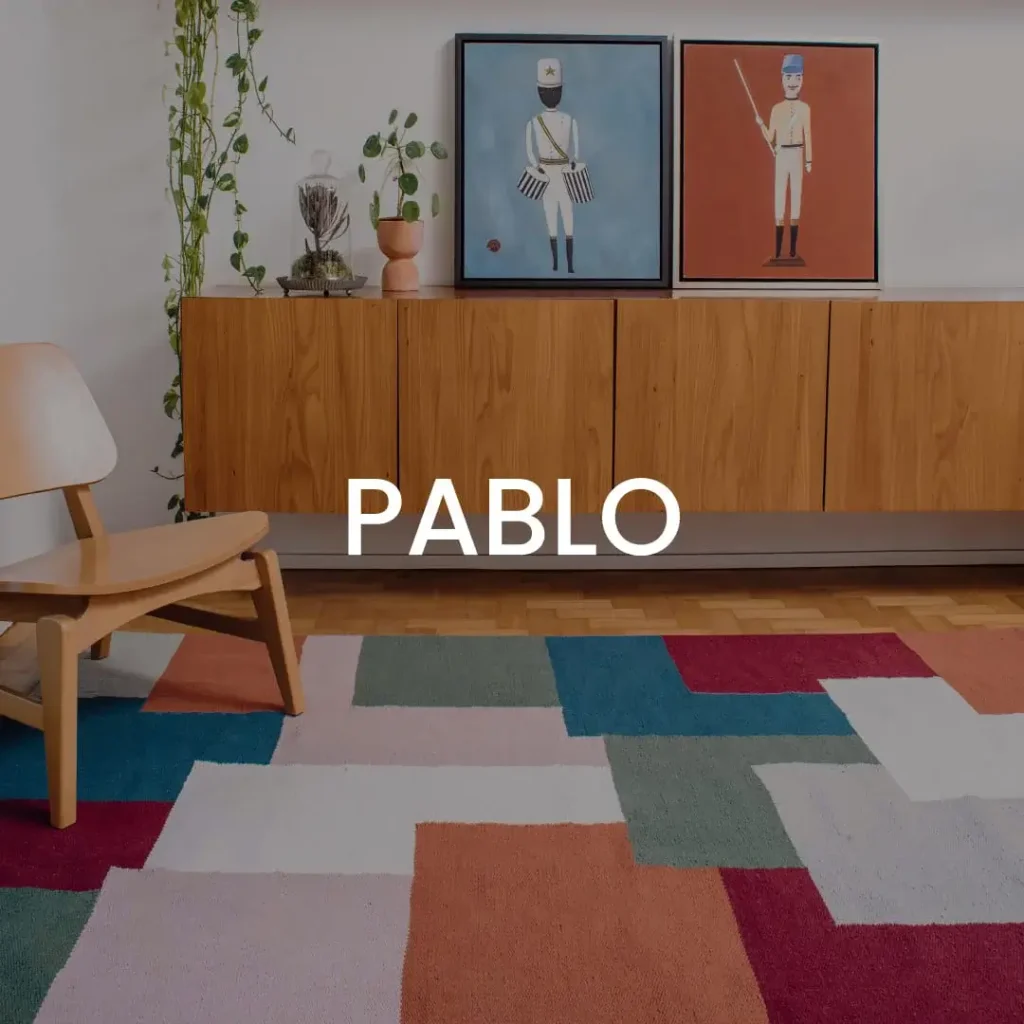 Tapete artesanal geométrico contemporâneo modelo Pablo l Koord Tapeçaria