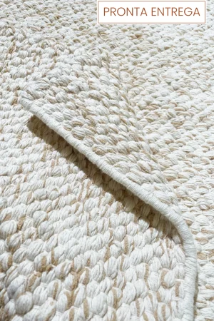 Tapete Grão 3,30 x  3,97 feito à mão, 80% algodão reciclado e 20% chenille