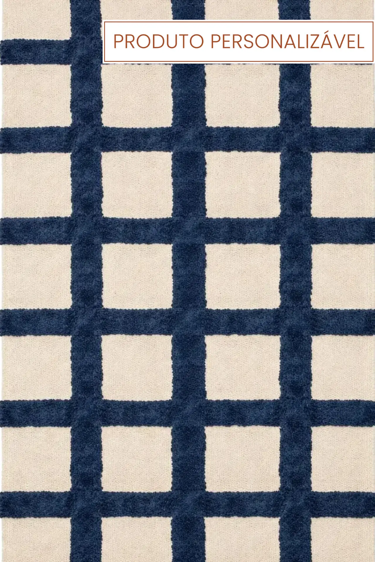 Tapete artesanal dama xadrez cru e azul feito à mão l Koord Tapeçaria Tapete artesanal dama xadrez cru e azul feito à mão l Koord Tapeçaria