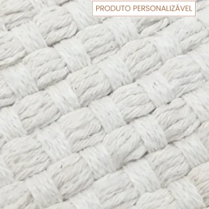 Tapete artesanal Cascalho Personalizável Cru feito à mão, 100% algodão reciclado