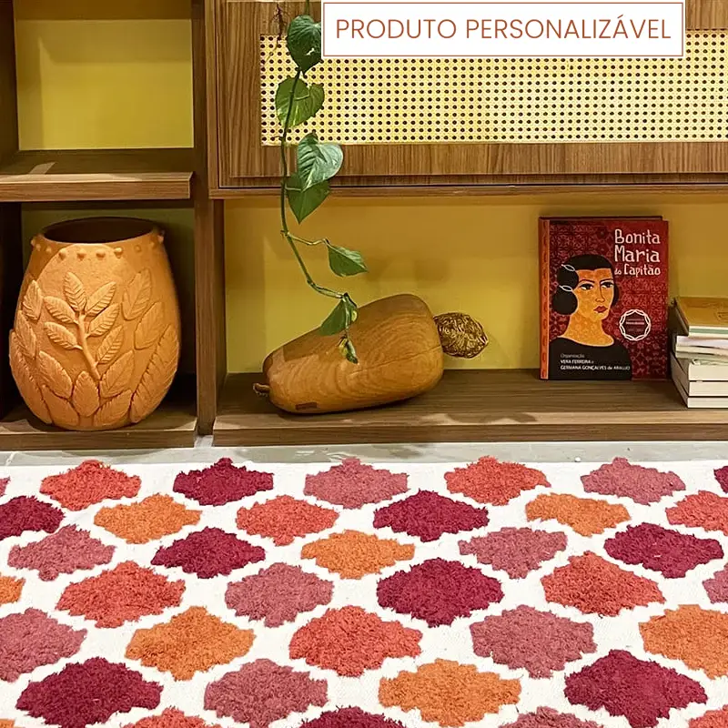 Tapete Madalena Personalizável Alto relevo Colorido geométrico feito à mão, 100% algodão reciclado l koord tapeçaria (1)