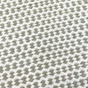 Tapete Favo 1,75 x 2,49 Cru e Caqui feito à mão, 100% algodão reciclado
