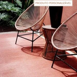 Tapete Corda náutica Personalizável Terracota feito à mão