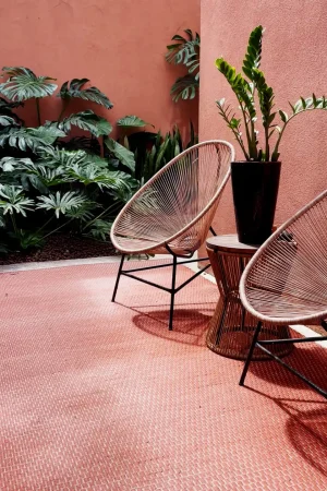 Tapete Corda náutica Personalizável Terracota feito à mão